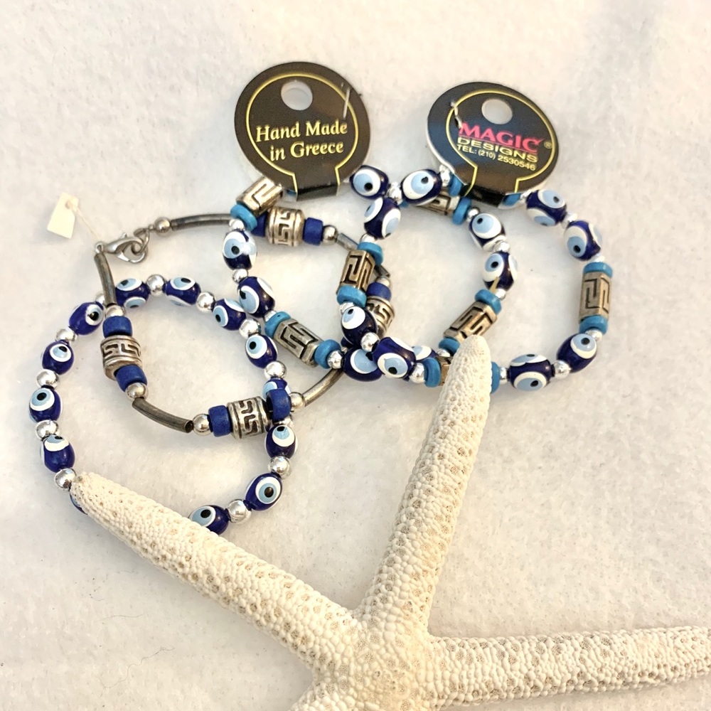 Greek Eye Elastic Bracelet Bundle